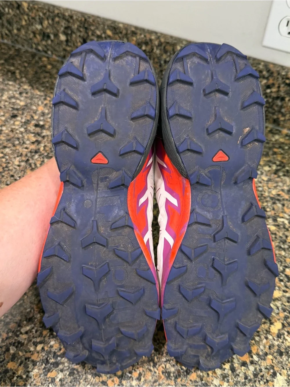 Salomon Women's White Purple Red Athletic Trail Shoes